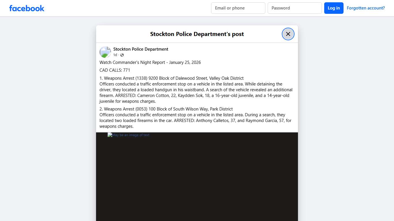 Watch Commander's Night... - Stockton Police Department Facebook